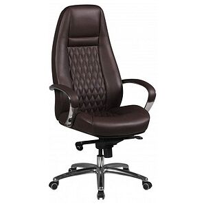 AMSTYLE Chefsessel, SPM1.300 Leder braun, Gestell silber braun
