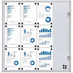 Showdown® Displays Schaukasten Economy XS silber 12x DIN A4 silber