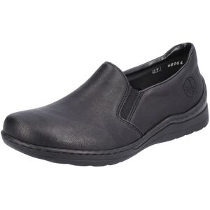 Rieker Slipper, Alltagsschuh, Schlupfschuh, Freizeitschuh mit beidseitigem Stretch schwarz schwarz