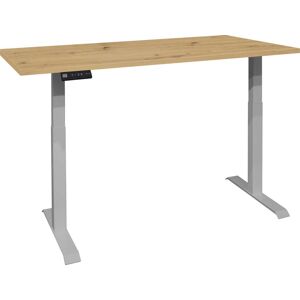 Mäusbacher Schreibtisch »Big System Office«, Breite 140 cm, elektrisch höhenverstellbar silber / asteiche + silber + asteiche B: 140 cm silber / asteiche + silber + asteiche