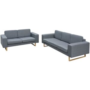 vidaXL 2-Sitzer und 3-Sitzer Sofa Set Hellgrau