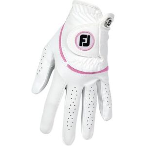 FootJoy WeatherSof Damen Golfhandschuh, weiss/rosa, weiss/rosa, linke Hand (für Rechtshänder), S