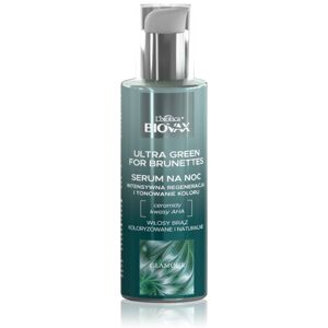 Biovax Glamour Ultra Green For Brunettes regenerierendes Serum für die Nacht mit revitalisierender Wirkung für braune Farbnuancen des Haares 100 ml