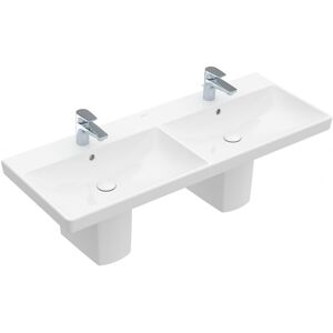 Villeroy & Boch Schrankdoppelwaschtisch Avento 4A23 1200x470x160mm, 2 x 3-Loch, mit Überlauf Eckig W 4A23CKR1