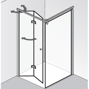 HSK Duschkabinenbau KG HSK Atelier Plan Drehfalttür mit Seitenwand 17788-17988