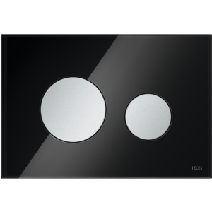 Tece loop WC-Betätigungsplatte Zweimengen Glas schwarz glzd. Tasten Chrom matt, 9240655 9240655