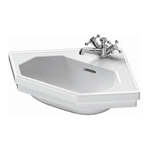 Duravit Serie 1930 Eckhandwaschbecken 0793420000 mit Überlauf und Hahnloch, weiss