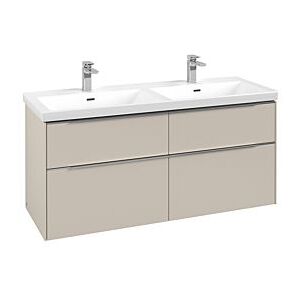 Villeroy und Boch Subway 3.0 Waschtisch-Unterschrank C56800VN 127,2x56,6x47,8cm, ohne LED/Griff Aluminium glänzend, cashmere grey