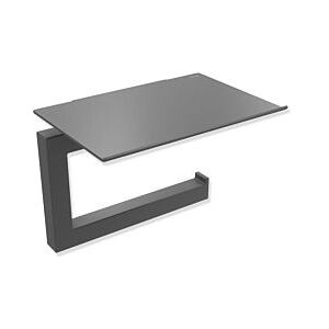 Hewi System 900 Q WC-Papierhalter 900Q21.00260SC pulverbeschichtet dunkelgrau perlglimmer tiefmatt, aus Edelstahl, mit Deckel 140x106x100mm