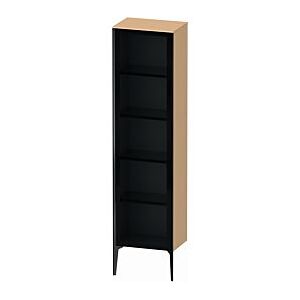 Duravit XViu Hochschrank XV1376LB212 50x36x177cm, Glastür, schwarz matt, Tür links, eiche gebürstet