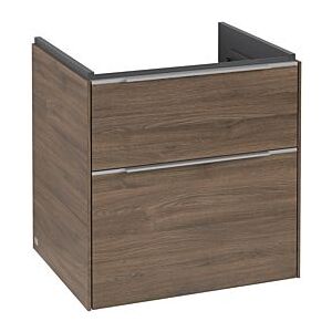 Villeroy und Boch Subway 3.0 Waschtisch-Unterschrank C578L0VH 57,2x57,6x47,8cm, mit LED/Griff Aluminium glänzend, arizona oak