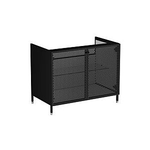 Vitra Liquid Waschtisch-Unterschrank 66742 88x51x71,5cm, Korpus schwarz matt/Front Metall perforiert schwarz matt