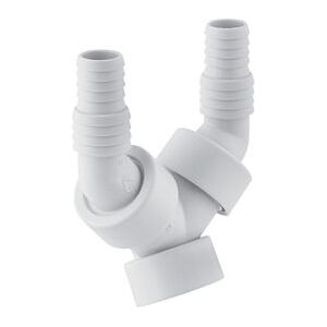 Geberit Doppelanschluss Siphon Waschmaschine Geschirrspüler 152767111 1", zwei Rückstauklappen, weiß