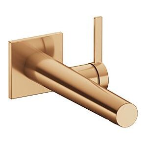 Keuco Ixmo Waschtisch-Einhebelmischer 59516030102 Ausladung 187mm, Bronze gebürstet, Wandmontage, eckige Rosette
