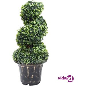 vidaXL Artificial Boxwood Spiral Plant with Pot Green 59 cm