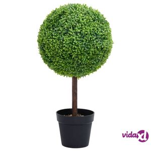 vidaXL Artificial Boxwood Plant with Pot Ball Shaped Green 50 cm