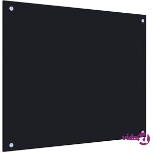 vidaXL Kitchen Backsplash Black 70x60 cm Tempered Glass