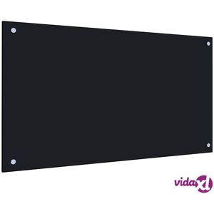 vidaXL Kitchen Backsplash Black 90x50 cm Tempered Glass