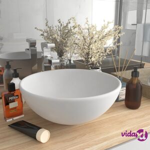 vidaXL Luxury Bathroom Basin Round Matt White 32.5x14 cm Ceramic