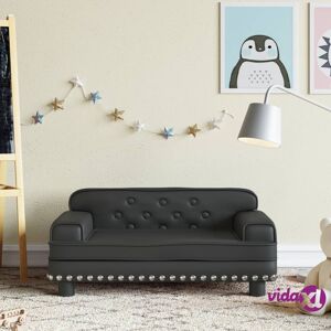 vidaXL Kids Sofa Black 70x45x30 cm Faux Leather