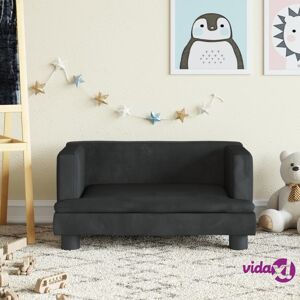 vidaXL Kids Sofa Black 60x40x30 cm Velvet