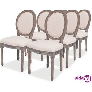 vidaXL Dining Chairs 6 pcs Cream Fabric