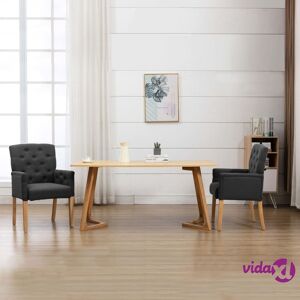 vidaXL Dining Chair with Armrests Grey Fabric