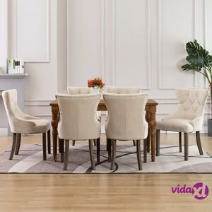 vidaXL Dining Chairs 6 pcs Beige Fabric