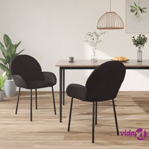 vidaXL Dining Chairs 2 pcs Black Faux Leather