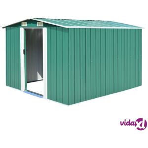 vidaXL Garden Shed 257x298x178 cm Metal Green