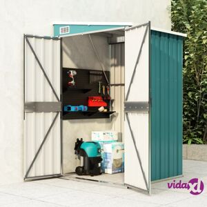 vidaXL Wall-mounted Garden Shed Green 118x100x178 cm Galvanised Steel