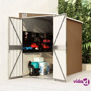 vidaXL Wall-mounted Garden Shed Brown 118x194x178 cm Galvanised Steel