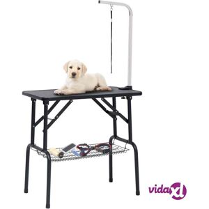 vidaXL Adjustable Dog Grooming Table with 1 Loop and Basket