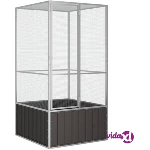 vidaXL Bird Cage Anthracite 111x107x211.5 cm Galvanised Steel