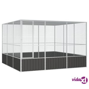 vidaXL Bird Cage Anthracite 302.5x324.5x211.5 cm Galvanised Steel