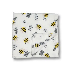 baby-berry-organic-baby-blankets Baby Coral Fleece Blanket BRIGHT WHITE BEES (BEES) size One Size