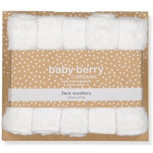 Baby Berry Organic Baby 5 Pack Face Washer Set WHITE PACK (SOLID) size One Size