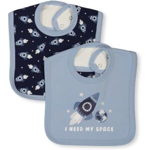 Baby Berry Baby 2 Pack Printed Cotton Bibs PEACOAT SPACESHIP (SPACESHIP) size One Size