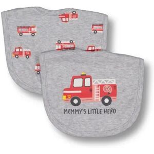 baby-berry Baby Bib 2 Pack SNOW MARLE FIRE TRUCK (FIRETRUCK) size One Size