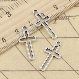 30pcs Charms Hollow Cross 23x11mm Tibetan Silver Color Pendants Antique Jewelry Making DIY Handmade Craft