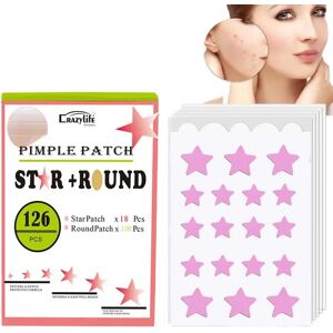 Pimple Spot Dot Round & Star Shaped Spot Cover 126pcs Hydrocolloid Spot Patches For Zits And Breakouts Spots And Dots Stickers