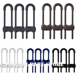 3pcs Plastic Sliding Cabinet Locks For Baby Security Protection U-shape Baby Safety Lock For Home Cabinets Cupboard Fridge Doors