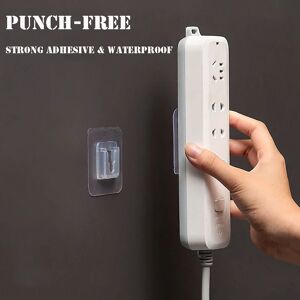 5/10pairs Baby Electric Safety Hooks Punch Free Socket Contact Prevention Adhesive Wall Hooks Multi Use Clear Bath Door Hooks