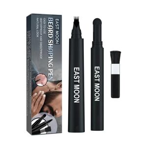 Mens Beard Pencil Filler Waterproof 4-Tip Barber Styling Pen Kit With Brush Long Lasting Beard Pen Kit For Filling Shaping &