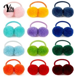 Yundfly 10pcs/lot Girls Hair Rope Round Hairball Rubber Bands Kids Women Elastic Hair Band Headwear Baby Infant Accessories
