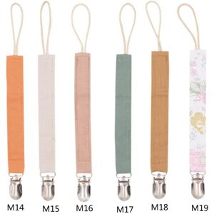 Pacifier Holder Chewable Cotton Linen Pacifier Clip Teething for Birthday, G99C