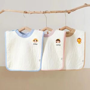 Children Wash Towel Baby Embroider Soft Kindergarten Washcloth Baby Waterproof Bibs For Brushing Teeth Washing Face And Eating