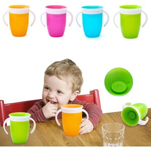 360 Degrees Can Be Rotated Baby Learning Drinking Cup With Double Handle Flip lid Leakproof Magic Cup Infants Water Cups Bottle