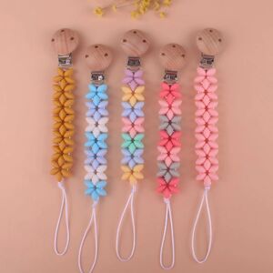 Baby Handmade Pacifier Chain Clip Dummy Nipples Holder Clips Babies Silicone Teething Chain Toy Gifts For Cute Baby Accessories