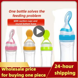 Baby Silicone Squeezing Feeding Bottle Newborn Baby Training Spoon Infant Cereal Food Supplement Feeder Bbay Safe Tableware
